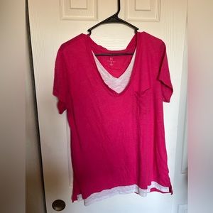 Barbie pink Hannah double layered top